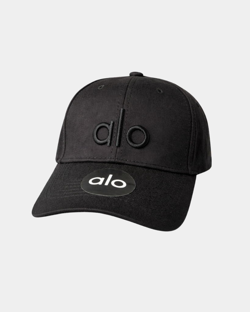 Alo Yoga Logo Cap Black Adjustable Strap Hat