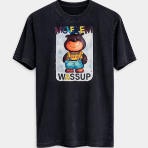 Movem Wassup Bear Graphic T-Shirt Vintage Black