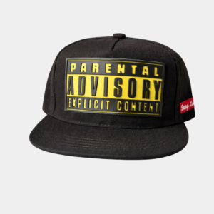 Parental Advisory Black Flat Brim Snapback Cap