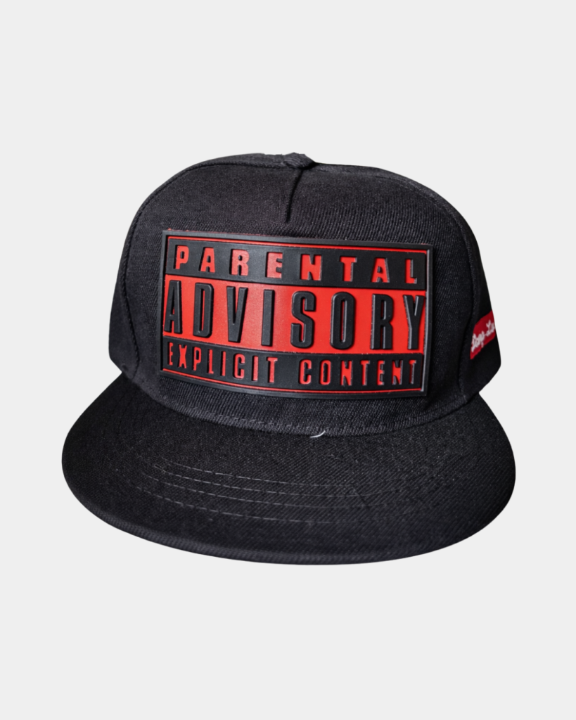 Parental Advisory Black & Red Snapback Cap