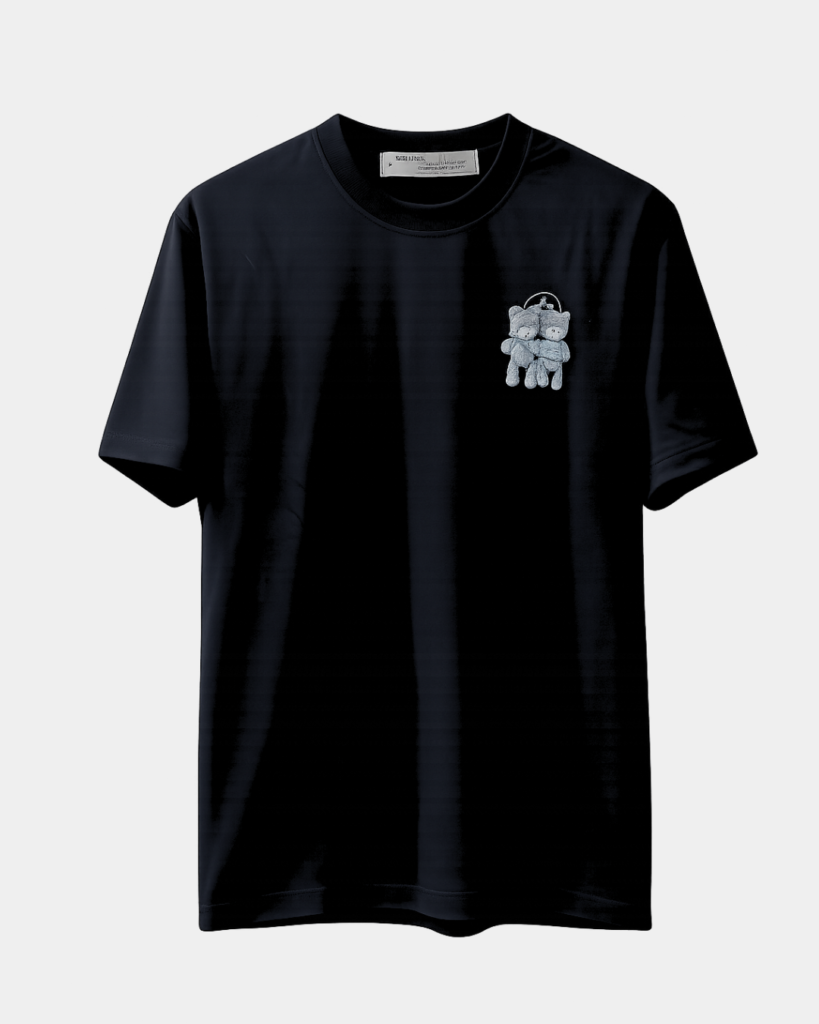 Cute Black Bear Graphic Oversized Tee