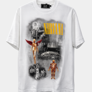 Nirvana Kurt Cobain Vintage Collage White T-Shirt