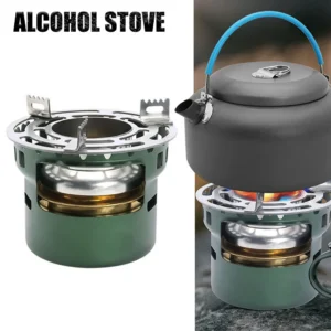 Portable Camping Stove with Alcohol Furnace – Outdoor Cooking Gear &amp; Accessories for Hiking, BBQ, and Camping